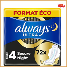 Always Ultra Secure Night - Compresas sanitarias (72 unidades, tamaño 4)