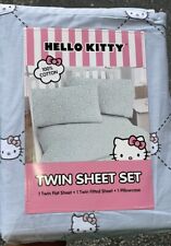 NUEVO Juego de sábanas Sanrio Hello Kitty Twin 3 piezas gris