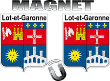 2x MAGNET forme écussons LOT ET GARONNE département 47 blason magnétique 4x5cm 