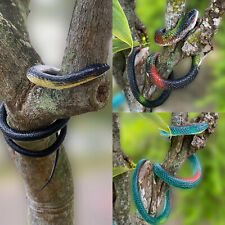 Serpientes de goma realistas serpientes falsas juguetes serpiente accesorios de jardín para asustar pájaros broma