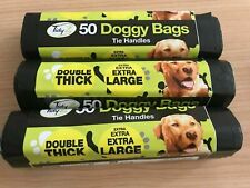 Bolsas de caca para perro extra fuertes grandes dobles gruesas manijas de corbata para perro bolsas para perro