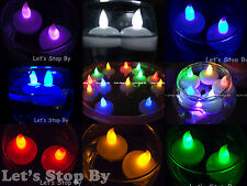 12 luces de té LED flotantes impermeables sin llama para velas de té operadas por batería