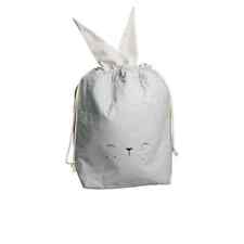 Bolsa de almacenamiento grande de algodón orgánico Fabelab BUNNY ~ GRIS HIELO