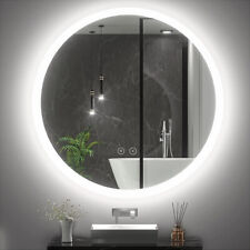 Espejo redondo LED para baño táctil antiniebla 600x600 mm luz cálida retroiluminada