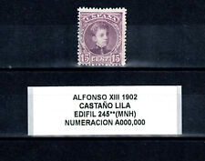 SELLO ESPAÑA 1902 ALFONSO XIII. NUEVO 245** (MNH) NUMERACIÓM CEROS