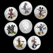 Juego de 7 monedas conmemorativas plateadas de Mickey Mouse y sus amigos - Disney