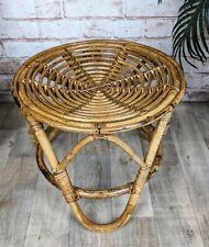 Reposapiés de mesa de bambú de caña de mimbre vintage de mediados de siglo soporte para plantas Boho Albini