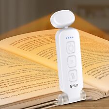 Lámpara de lectura Abrazadera de libro, USB Luz de pinza recargable para leer en la cama 7LED