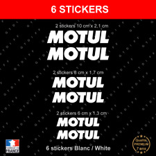 Stickers MOTUL BLANC autocollants sponsor adhésifs 6 8 10 cm