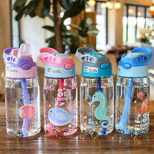 Botella de agua libre de BPA para niños con pajitas a prueba de fugas 480 ml