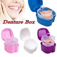 Estuche de baño para dentaduras postizas dental caja de almacenamiento de dientes postizos con contenedor de red colgante Reino Unido