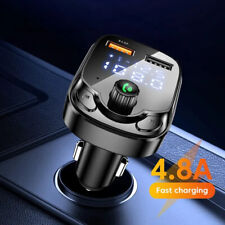 4.8A Transmetteur FM Bluetooth 5.0 QC 3.0 Chargeur USB MP3 Allume-Cigare Auto...