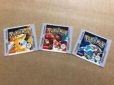 Juego de etiquetas de repuesto/pegatina para Game Boy de Pokémon amarillo/rojo/azul EUR