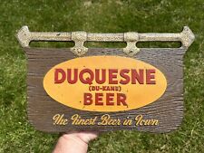 Letrero pintado de masonita compuesto prensado cerveza Pittsburgh PA Duquesne Brewing Co