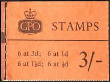 GB QEII 3/- crowns watermark booklet from November 1959 (M16) complete Cat £35