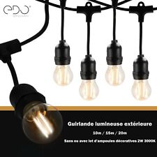 Guirlande lumineuse extérieure 10/15/20 Noir E27 230V IP54 Étanche EDO