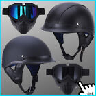 DOT Motorcycle German Half Face/Helmet Black Chopper Cruiser Biker M/L/XL/XXL US