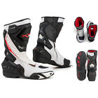 Motorcycle Boots Motorbike Sports Racing Track Road Technical Microfiber White