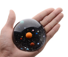 Sistema Solar 80mm Pisapapeles Cúpula Semi Cristalina Bola 3D Vidrio Galaxia Miniatura