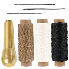 Kit de herramientas manuales de agujas de hilo encerado de cuero para cuero artesanal hágalo usted mismo