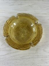 Cenicero de vidrio vintage Anchor Hocking Soreno miel ámbar dorado mediados de siglo 6 1/4