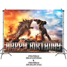 Godzilla vs King Kong Birthday Background Party Poster Decor Backdrop For Boys