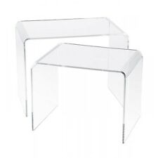 Design Comodino Tavolino Plexiglass Trasparente Nero o Bianco Lucido Spess 6mm