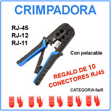 Crimpadora Tenaza RJ45 RJ12 RJ11 con muelle / Regalo de 10 conectores RJ-45 cat