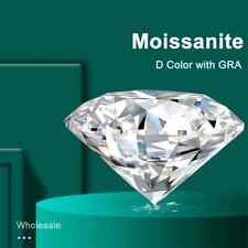 Piedras Moissanita DOTEFFIL 3 MM a 10 CT Color D VVS1 Forma Redonda Corte Diamante