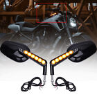 Motorcycle Rear View Mirrors with LED Turn Signal Light for Harley Sportster 883