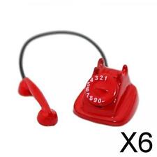 6X 1/12 Dollhouse Retro Telefono Rotante Telefono Accessori Per La Decorazione