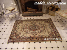 1 tapis persan miniature beige pour maison de poupées échelle 1/12 15.5x9.5cm
