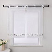 Cortina de cristal con bucles 1 pieza cortinas de bistro blanco cortinas de cocina Voile