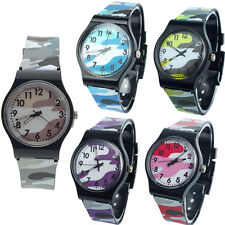 Reloj de pulsera analógico de cuarzo para niños de camuflaje relojes para niñas niños niños