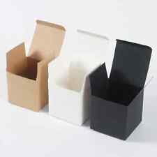 20 PIEZAS Caja de Regalo Kraft Cuadrada Negro Blanco Marrón Cubo Plegable Embalaje para Cumpleaños