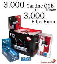 3.000 Cartine OCB Blue 70 mm + 3.000 FILTRI Monster 6mm