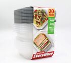 Goodcook EveryWare 20 PC Square Food Storage Containers, 5Medium & 5 Large &Lids