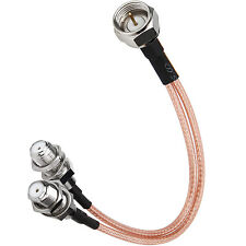Cable coaxial tipo F protector divisor a F doble hembra 3 vías RG316 cable coaxial