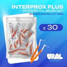 30 cepillos interdentales Dentaid Interprox plus naranja super micro