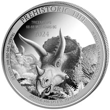 Triceratops Vida Prehistórica II. (1.) 2024 1 oz 999 plata Congo ST