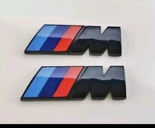 2 pegatinas emblema BMW M negro brillante guardabarros insignia 45x15MM