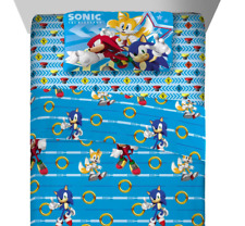Juego de sábanas dobles Sonic the Hedgehog Kids de 3 piezas, ropa de cama para juegos para pequeños jugadores