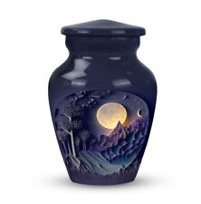 Unique Papercut Landscape with Full Moon Urns for Human Ashes - Little Keepsake