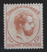 Edifil 128 nuevo * 1872 Amadeo I sello de España 4 pts Spain Lujo Liderstamps
