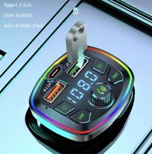 transmetteur FM Bluetooth 5.0 Voiture 4,1 A USB Type-C lumière ambiante MP3