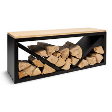 Almacenamiento de madera almacén de madera chimenea 104 x 40 x 35 cm asiento estantería de chimenea